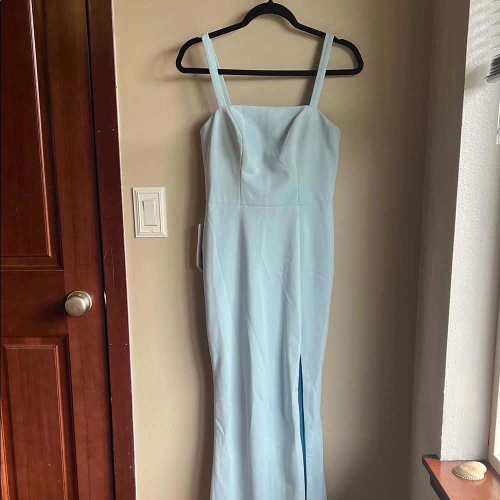Azazie Strapless Light Blue Dress